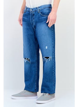 Levi's Men Regular Fit Washed Non Stretch Denim Jean, Blue  - Image 2