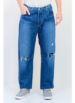 Levi's Men Regular Fit Washed Non Stretch Denim Jean, Blue  - Image 1