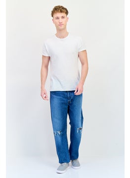 Levi's Men Regular Fit Washed Non Stretch Denim Jean, Blue  - Image 4