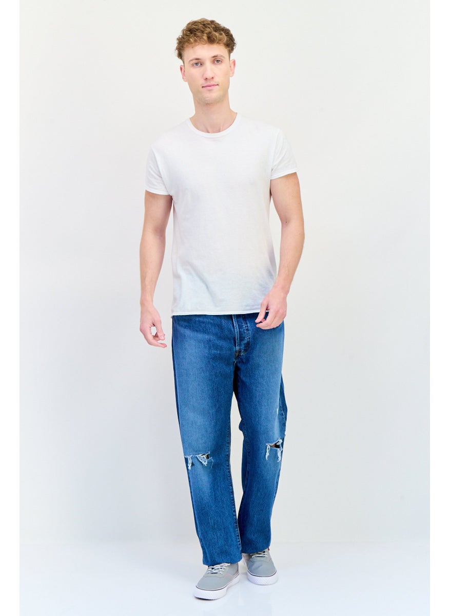 Levi's Men Regular Fit Washed Non Stretch Denim Jean, Blue  - Image 4