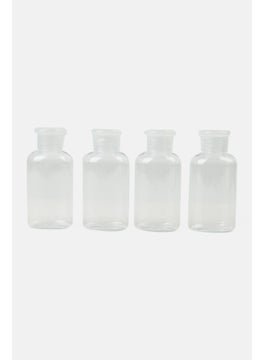 Miamica 4 Pieces Travel Bottles And Toiletry Bag Kit, Transparent  - Image 2