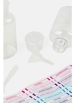 Miamica 4 Pieces Travel Bottles And Toiletry Bag Kit, Transparent  - Image 4