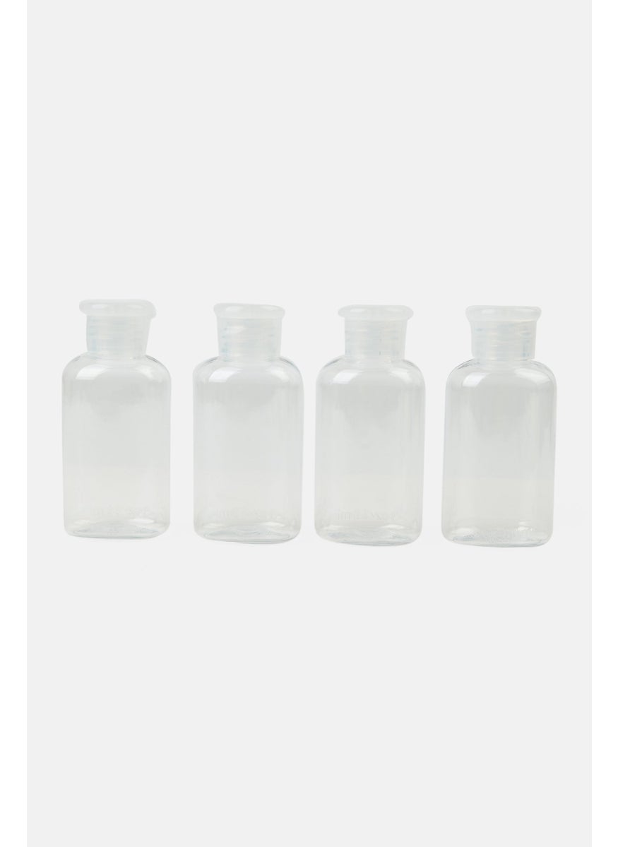 Miamica - 4 Pieces Travel Bottles And Toiletry Bag Kit, Transparent - Image 1