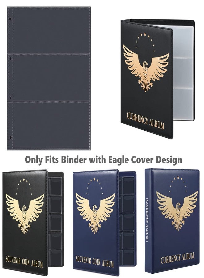 MUDOR 60 Pockets Currency Storage Pages with PP Material, PVC and Acid Free, 3-Pocket Page Bill Holders Refill Sheets for Collectors, 4 Holes Fillers Sleeves - Image 4