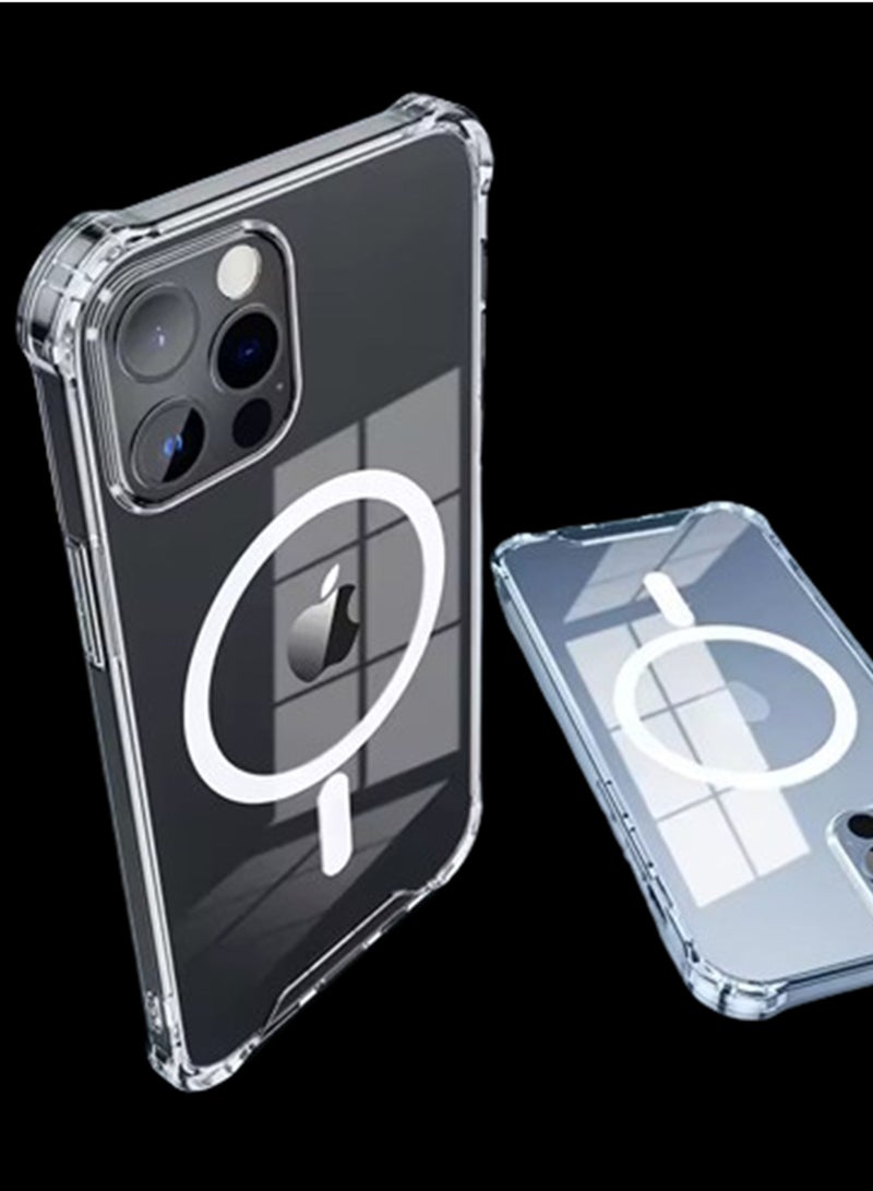 15 Pro Max Mag safe Case Clear, N52 Stronger Magnet, Shockproof Metallic-Grade Protection, Anti-Yellow & Anti-Scratch, Ultra Slim, Magnetic Mag safe Cover, Clear for 15 Pro Max 6.7inch - Image 1