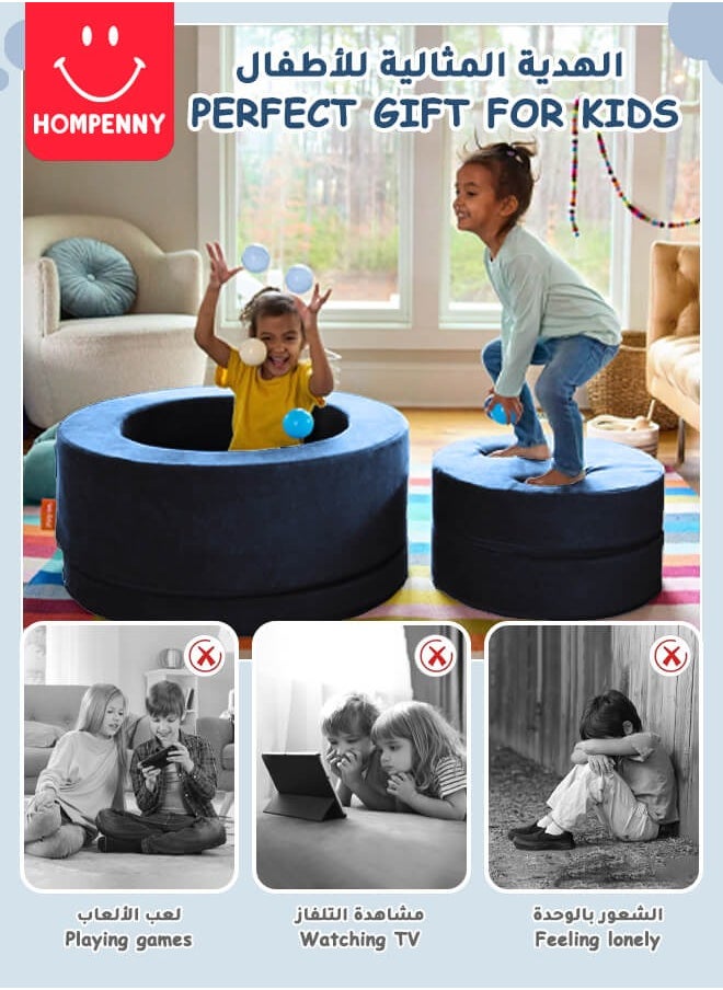 Hompenny - Hompenny Multifunctional Children's Toy, Children's Creative Activity Center, Can Be Used as Game Sofa, Storage Box, Table & Chairs, Suitable for 1-12 Years, Green - Image 1