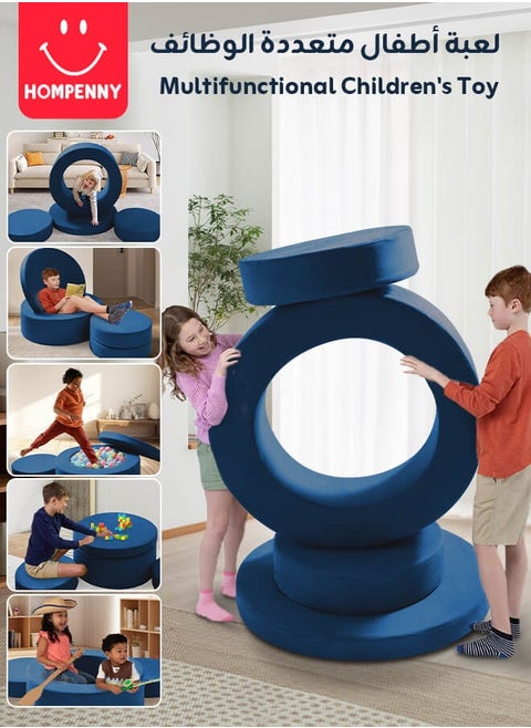 Hompenny Multifunctional Children's Toy, Children's Creative Activity Center, Can Be Used as Game Sofa, Storage Box, Table & Chairs, Suitable for 1-12 Years, Green
