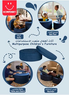 Hompenny Hompenny Multifunctional Children's Toy, Children's Creative Activity Center, Can Be Used as Game Sofa, Storage Box, Table & Chairs, Suitable for 1-12 Years, Green  - Image 3