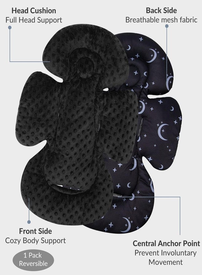 Generic Infant Car Seat Insert Compatible with Mamaroo Swing & Graco Swing and Infant Car Seat, Newborn Insert Baby Head Body Support, Reversible Design, Breathable Soft Fabric, 1Pcs - Dot, Black - Image 5