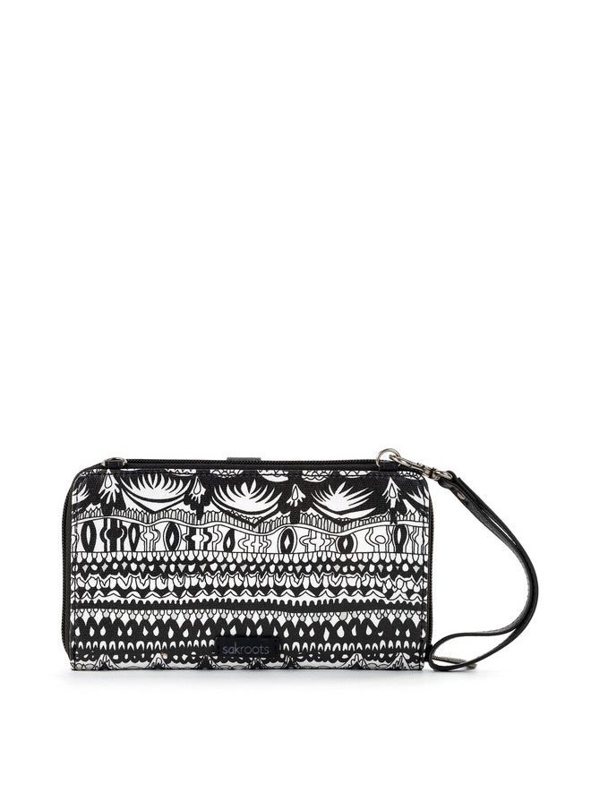 Sakroots Womens Canvas Large Smartphone Crossbody Bag In Coated Canvas Convertible Purse With Detachable Wristlet Strap I Black & White One World One Size Us  - Image 5