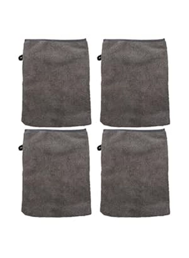 4 Gray Black Makeup Remover Mitts Portable Facial Cleaning Gloves Soft Microfiber Reusable Household Face Towels For Sensitive Skin Daily Skincare - Image 1