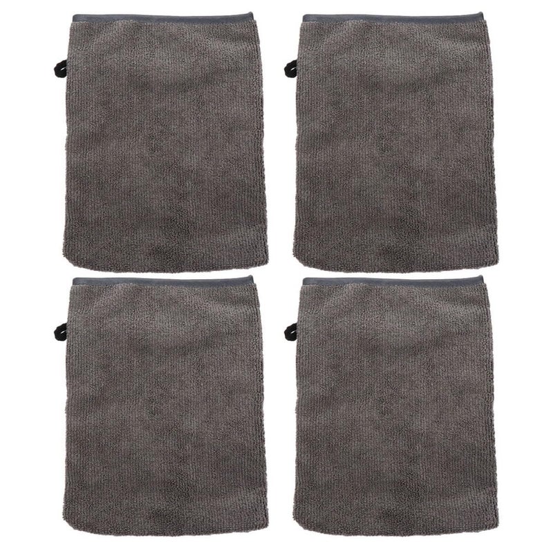 4 Gray Black Makeup Remover Mitts Portable Facial Cleaning Gloves Soft Microfiber Reusable Household Face Towels For Sensitive Skin Daily Skincare - Image 2