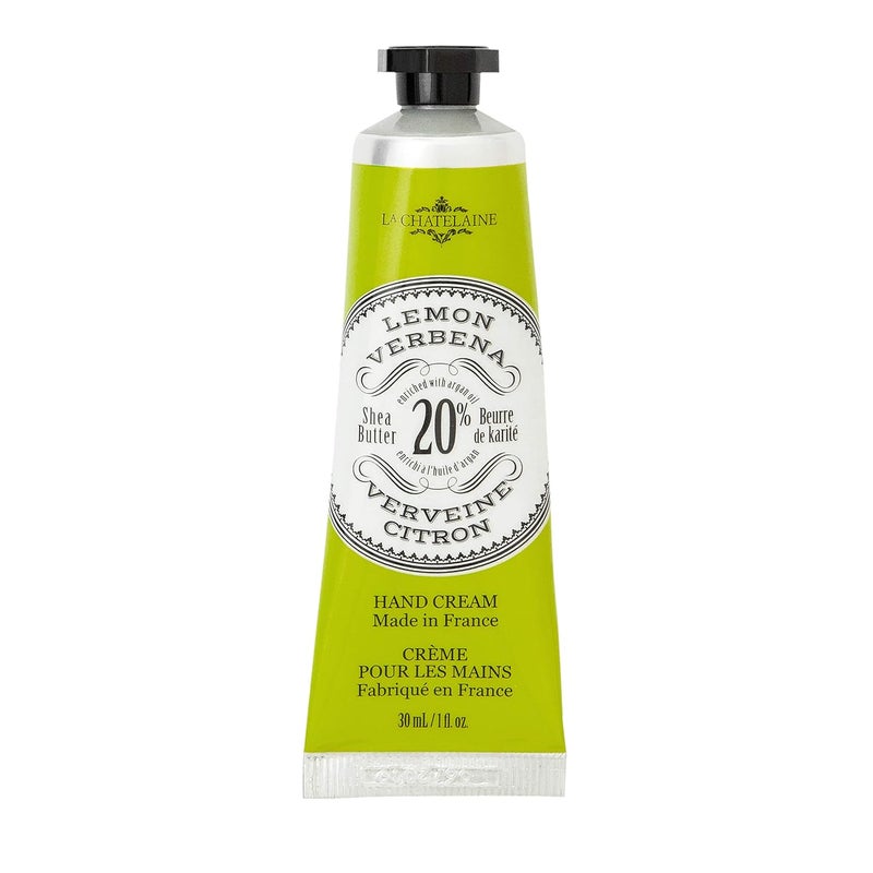 La Chatelaine 20 Shea Butter Hand Cream Travel Size Organic Argan Oil Moisturizing Nourishing Repairing ExtraRich Hand Lotion Made in France Paraben Free 1 oz  30ml Lemon Verbena