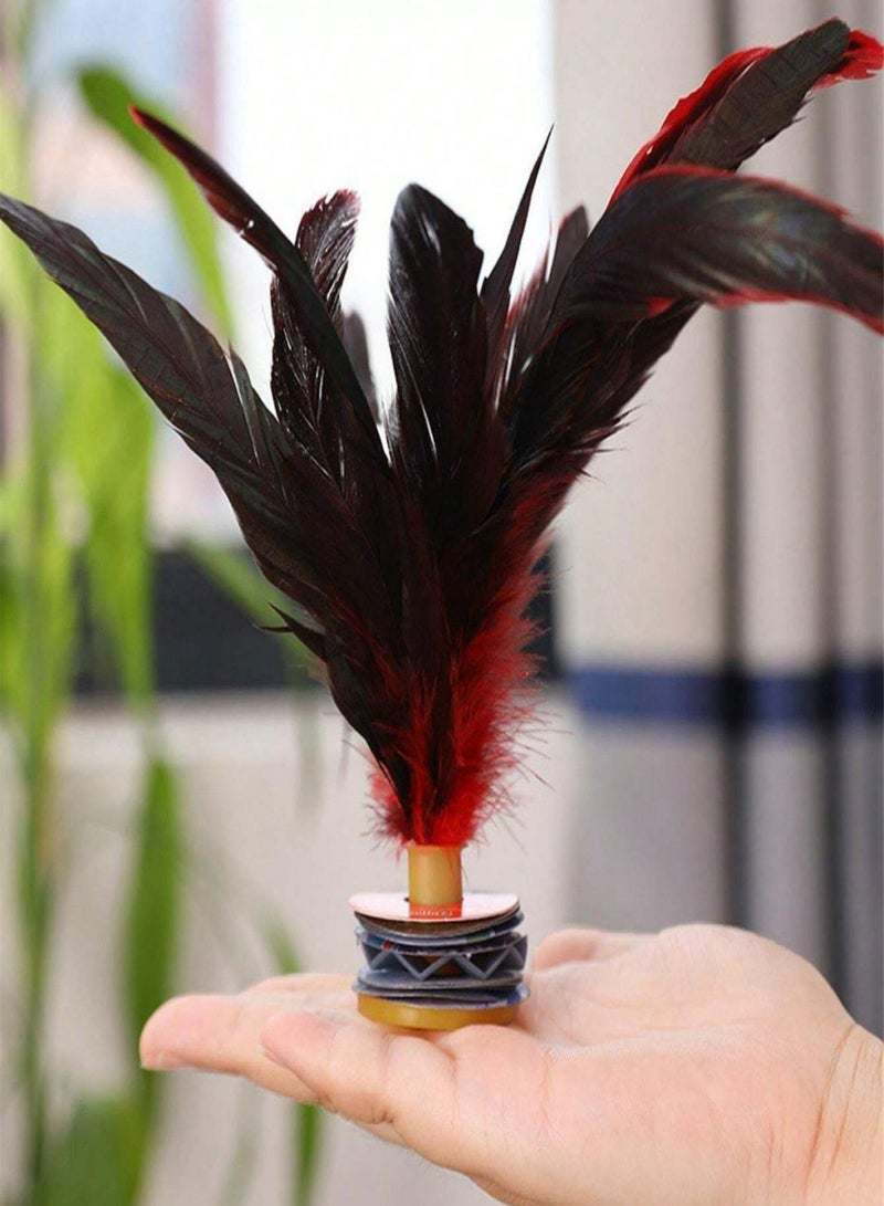 Generic Shuttlecock Ball,Feather Shuttlecock, 1pcs Feather Jianzi Foot Kick Hand Wheel Fancy Feather Fitness - Image 4