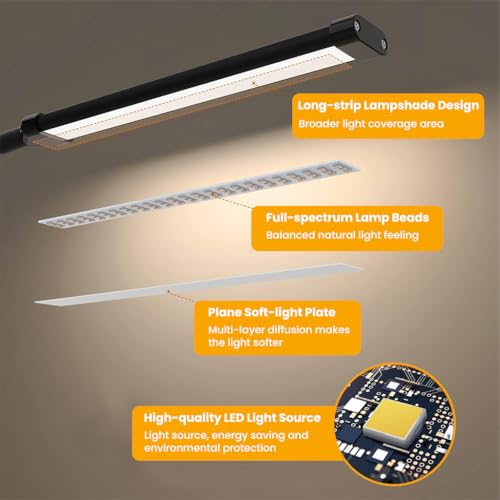 ELEPHANTBOAT® Table Lamp for Study Room, 3-Color Dimmable LED USB Table Lamp for Study Desk, Flexible Clamp-On Desk Reading, Study, Work Light for Home Office - Image 3