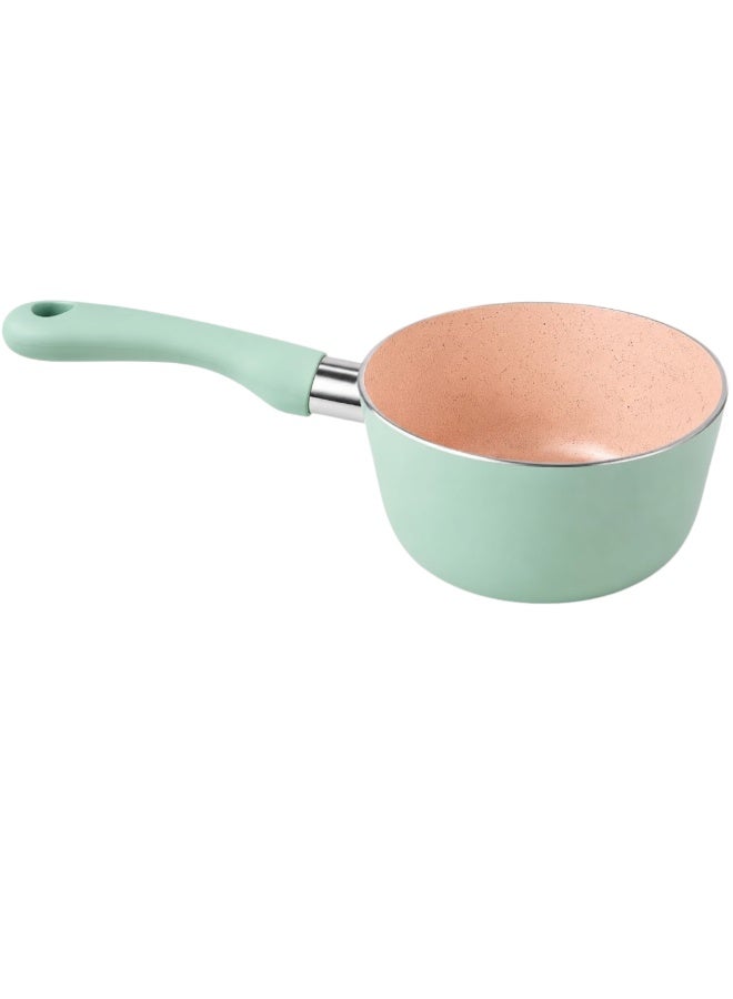12cm Green Granite Saucepan – Small Practical Cooking Pot for Kitchen Use - Image 3
