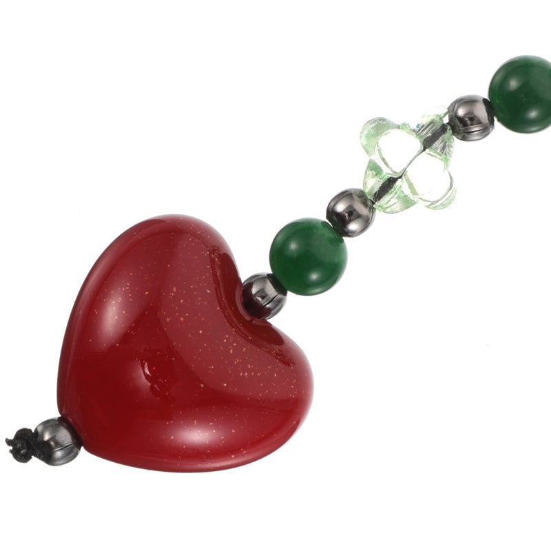 Heart Shaped Rainbow Beaded Bag Charm Keychain Pendant for Handbag Decoration with Multi Color and Durable Material 1Pack - Image 3