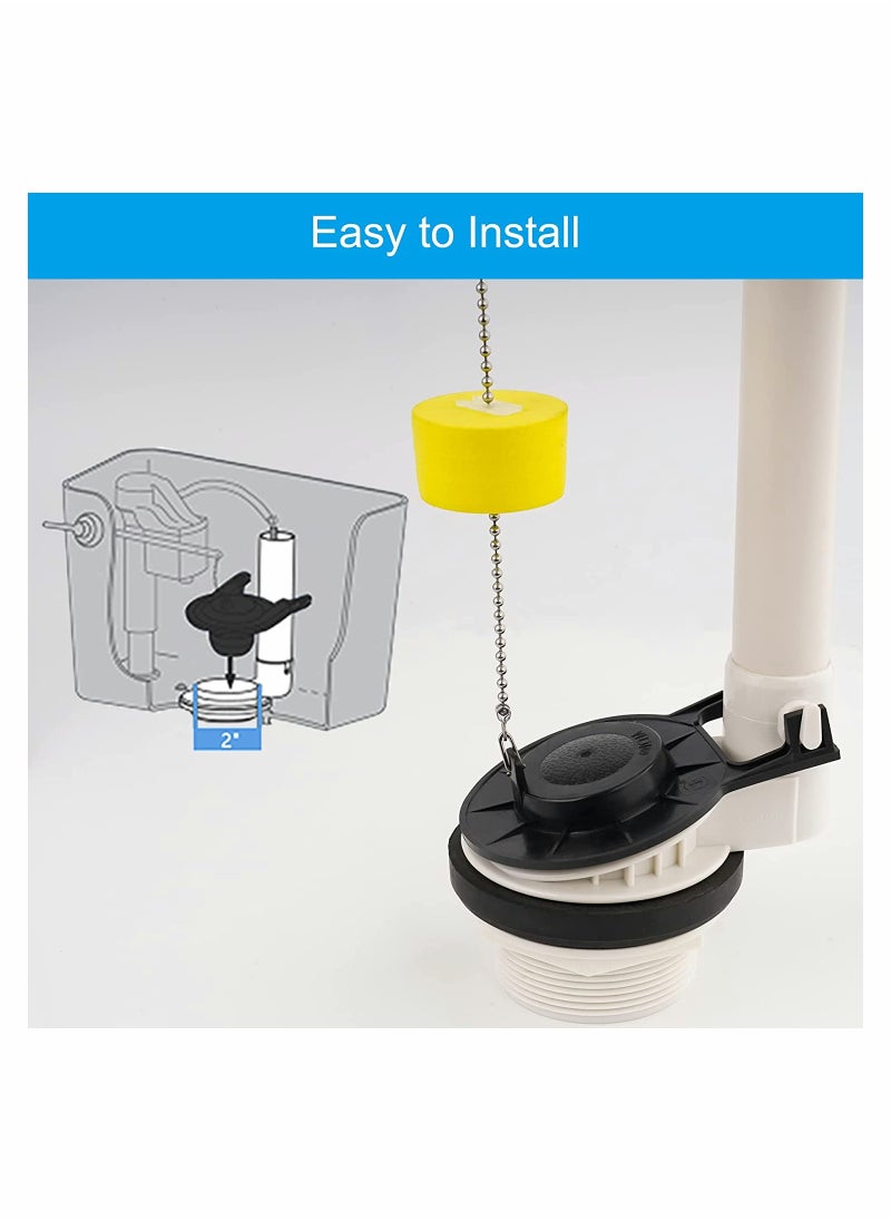 SYOSI - 3 Pcs Toilet Flapper Replacement Universal Flapper and Chain with Float 2-Inch Flush Valves Water Saving High Performance Easy to Install - Image 1