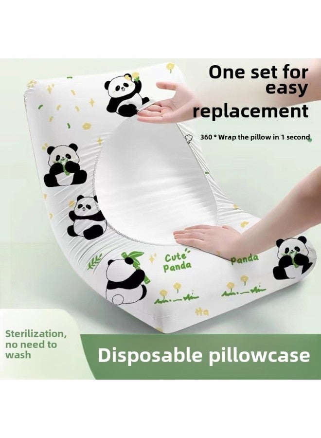 Disposable Pillowcase Travel Pillow Towel Pillow Hat Non-woven Fabric Beauty Salon Train Sleeper Hotel Dirty Travel Pillow Case-Color:Pillow Hat Cherry Blossom Powder [1 Pack/2 Pieces]  - Image 3