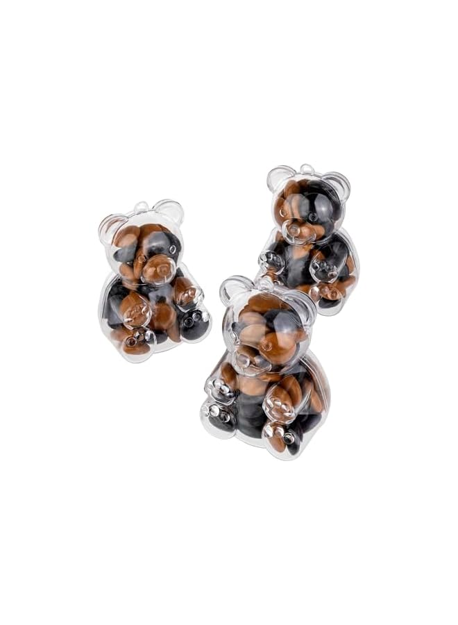 The Bros 12 قطعة صناديق حلوى أكريليك على شكل دب شفاف، حاويات بلاستيكية واضحة لطيفة، موزع حلوى صغير، 5.3 سم × 5 سم × 7 سم - Image 2