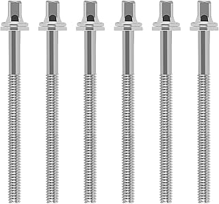 EASTROCK EASTROCK Drum Tension Rods Drum Screw 6 Pack M6X80mm Percussion Replacement Accessory Drum Kit Screws (Silver)  - Image 1