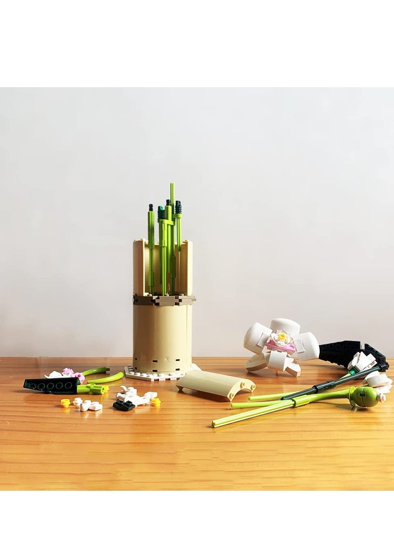 SOLARAE Flower Bouquet Building Kit Orchid Botanical Collection Sets for Adult Artificial Plants DIY Blocks Toy Set 588 Pieces Creative Project Adults Including Vase - Image 3