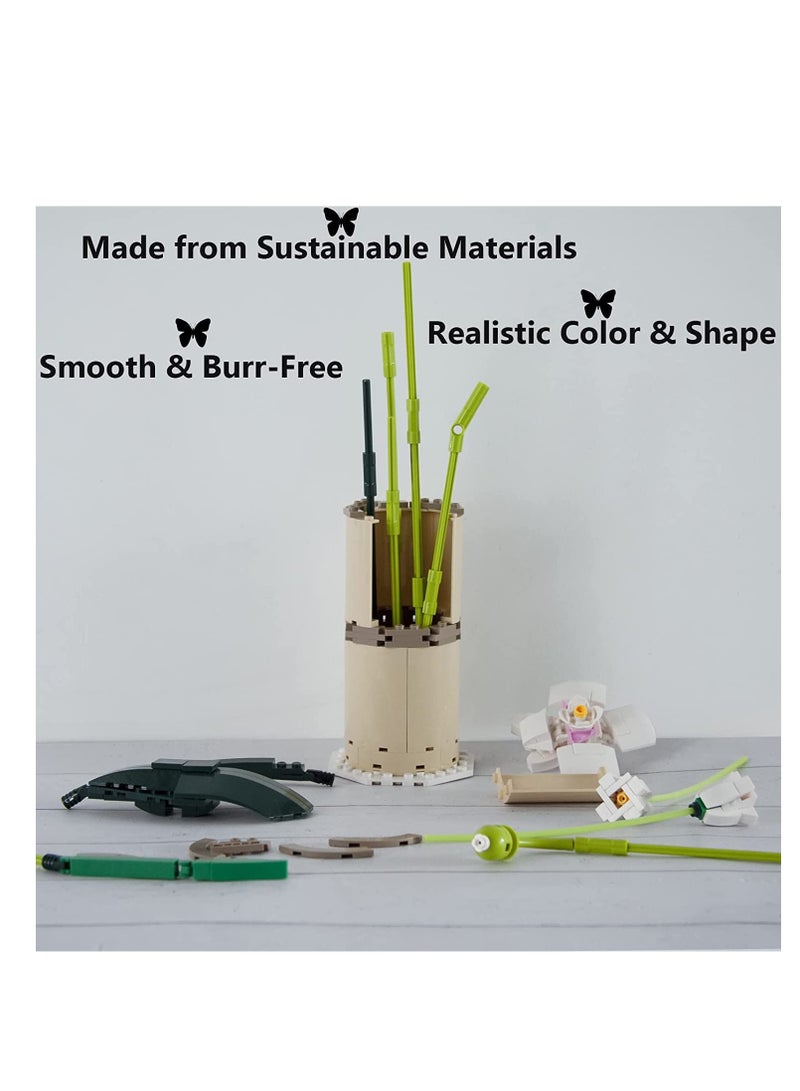 SOLARAE Flower Bouquet Building Kit Orchid Botanical Collection Sets for Adult Artificial Plants DIY Blocks Toy Set 588 Pieces Creative Project Adults Including Vase - Image 4