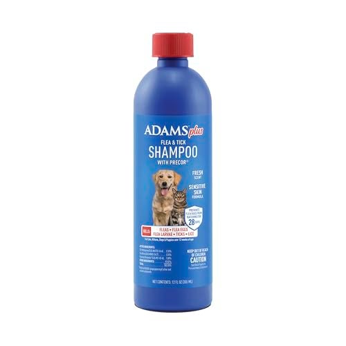 Adams Plus Flea & Tick Shampoo with Precor for Cats and Dogs, 12 Ounces - Image 1