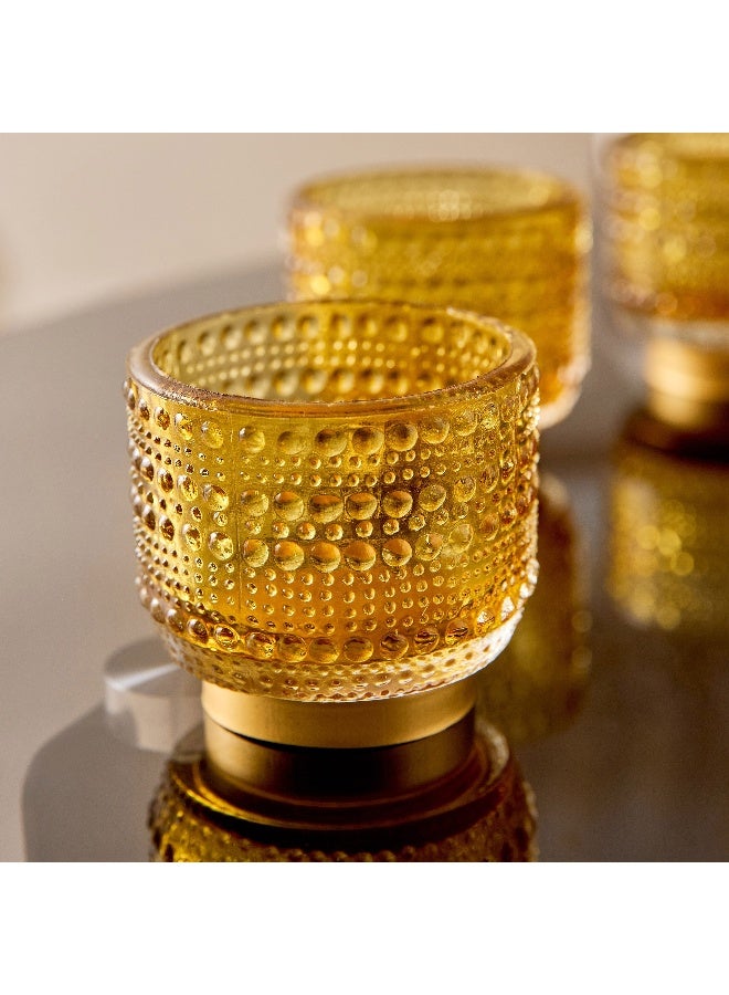 Home Box مجموعة حوامل الشموع الزجاجية المنقطة بيمّا 3 قطع 7 × 7 × 7 سم - Image 3