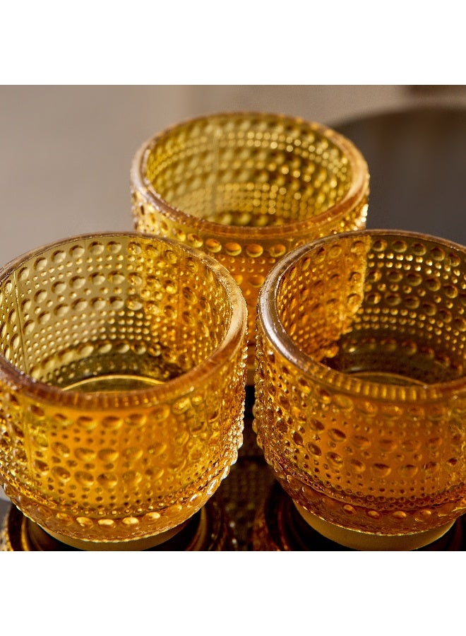 Home Box مجموعة حوامل الشموع الزجاجية المنقطة بيمّا 3 قطع 7 × 7 × 7 سم - Image 4