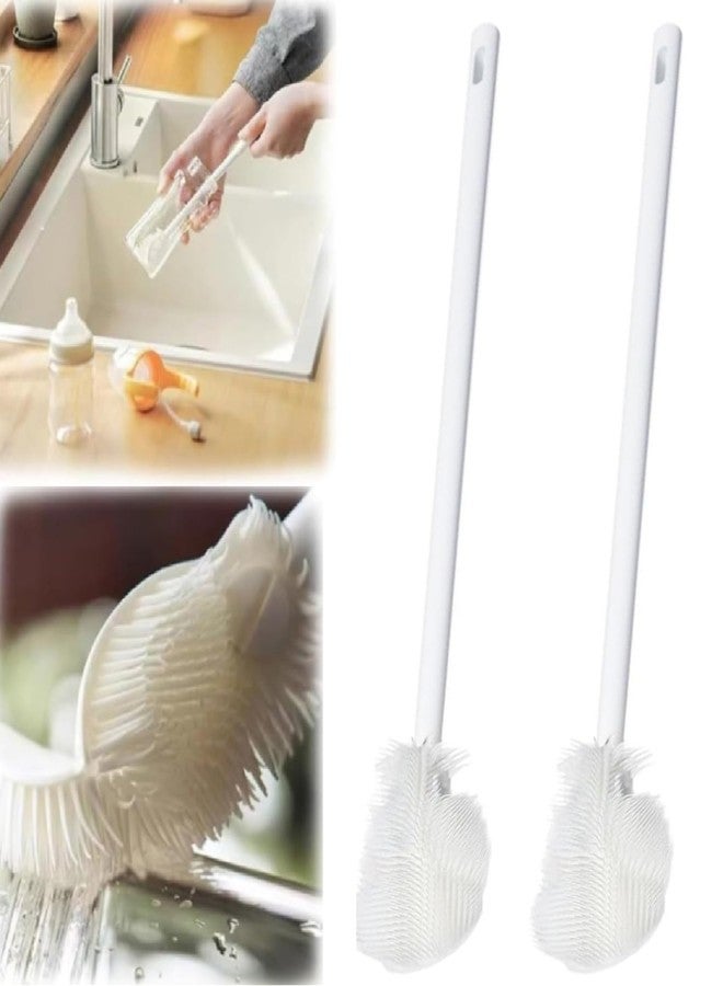 Prostuff.in® Multi-Function 360° Rotation Soft & Flexible Bottle Cleaning Scrubber Brush with Long Handle and Non-Scratch Design for Bottle, Cups and More Home Kitchen Use, Multicolour 2 Pcs - Image 1