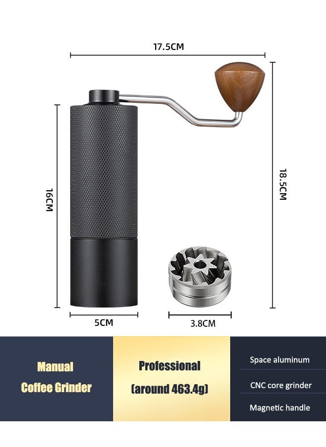 Joshberg - Manual Coffee Grinder,Food Grade Stainless Steel Coffee Bean Heptagonal Conical Burr Grinder - Image 1