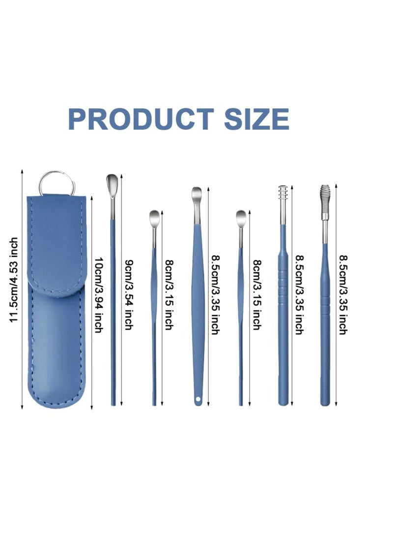 Generic Ear Wax Removal Kit, 6 Pcs Stainless Steel Ear Spoon Reusable With Leather Bag  - Image 2