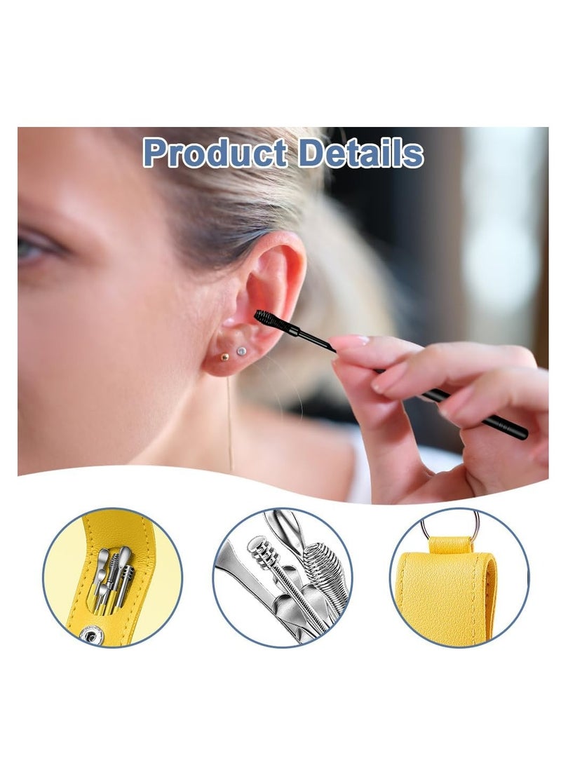 Generic Ear Wax Removal Kit, 6 Pcs Stainless Steel Ear Spoon Reusable With Leather Bag  - Image 3