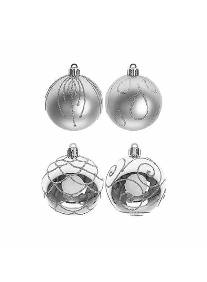 Luxury Baubles, Assorted Silver- 9 pcs, China