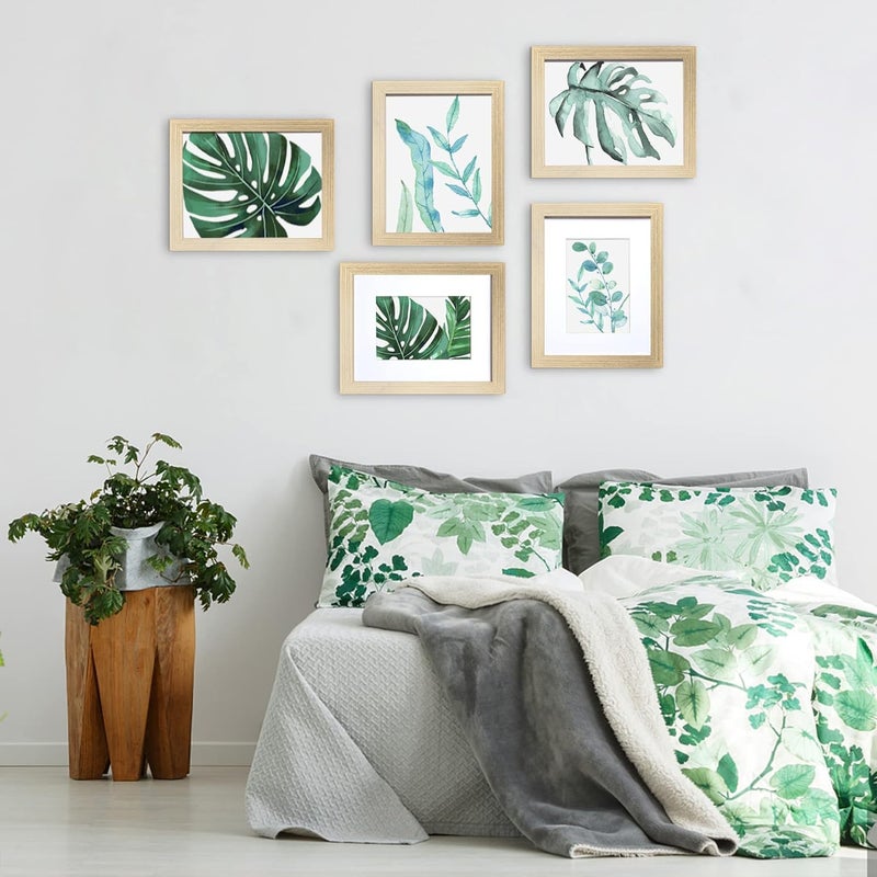 SESEAT 8x10 Picture Frame Natural Woodgrain Set of 6, Display Pictures 5x7 With mat or 8x10 Without Mat - Image 2