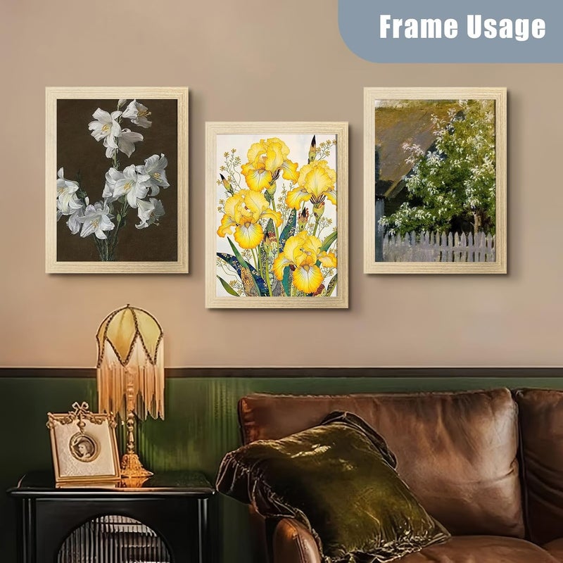 SESEAT 8x10 Picture Frame Natural Woodgrain Set of 6, Display Pictures 5x7 With mat or 8x10 Without Mat - Image 4