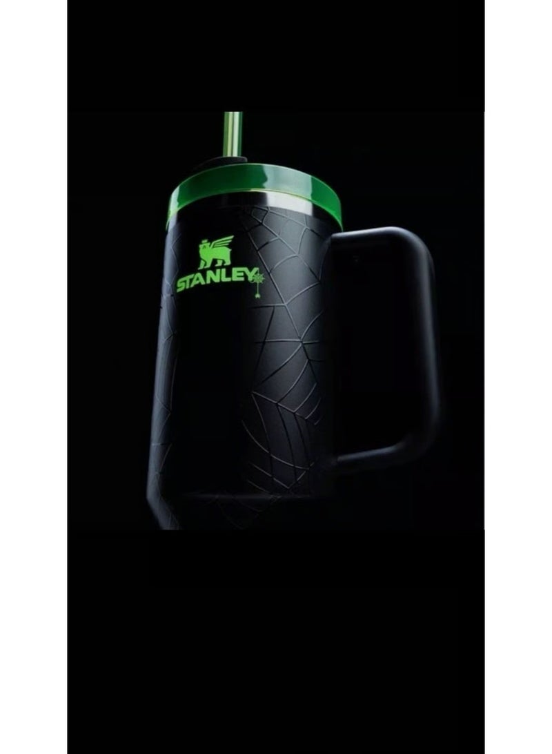 Stanley Halloween Quencher H2.0 FlowState Tumbler 40 oz – Limited Edition Glow-in-the-Dark Spiderweb Travel Mug, Double-Wall Vacuum Insulated Stainless Steel Cup with Reusable Straw, 3-Position Spill-Resistant Lid, Car Cup Holder Friendly – Keeps Drinks Ice Cold for Hours, Perfect for Halloween Parties, Trick-or-Treating, Everyday Hydration and Gifting - Image 4