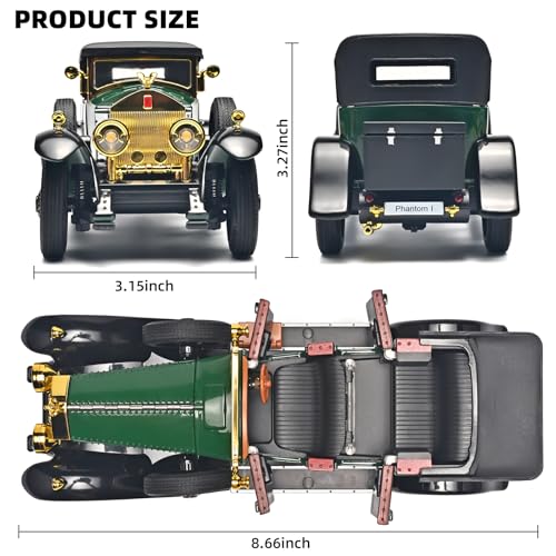RZAPE Model Car Kits Adults and Boys 124 Diecast Cars Phantom Generation Vintage Car CollectiblesDie Cast Metal Pull Back Cars with Lights and SoundsToy Cars for Boys Age 312Green - Image 5