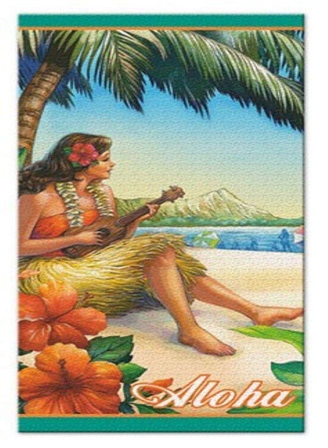 HI Hawaiian Beach Towel Vintage Hula Girl Design - Image 1