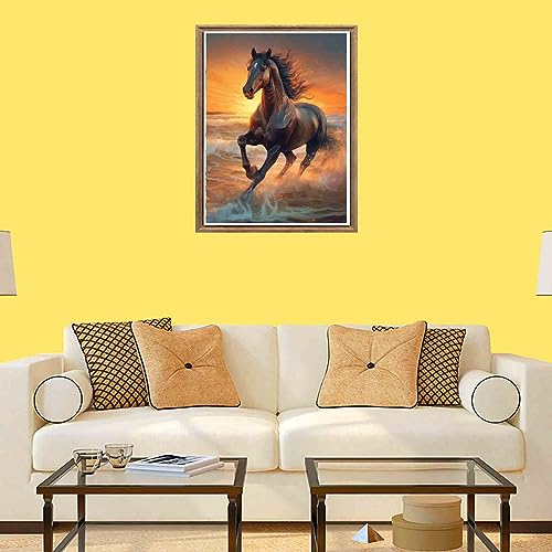 Bimkole 5D Diamond Painting Kits Brown Horse, Full Drill Animals DIY Rhinestone Embroidery Set Paint with Diamonds Art by Number Kits Cross Stitch Home Wall Craft Decoration 12X16 inch - Image 4