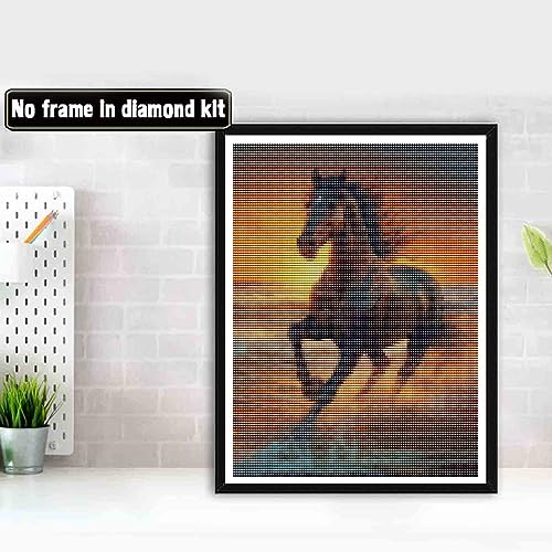 Bimkole 5D Diamond Painting Kits Brown Horse, Full Drill Animals DIY Rhinestone Embroidery Set Paint with Diamonds Art by Number Kits Cross Stitch Home Wall Craft Decoration 12X16 inch - Image 2