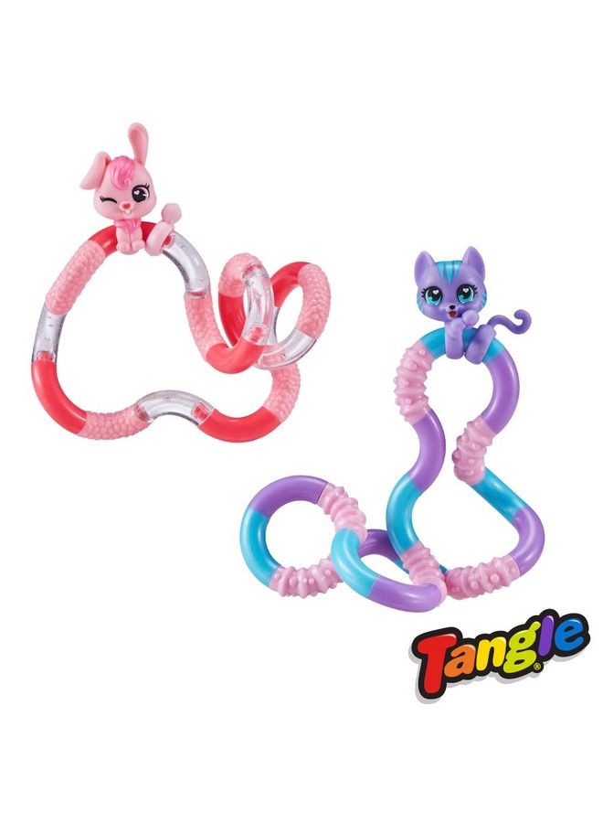 Tangle Jr. Pets 2Pack Kitty And Bunny Tangle Fidget Pets Fidget Toys Fidget Toy Gift Fidgets For School Cute Fidgets For Girls Kitty Character Fidget And Bunny Character Fidget - Image 1