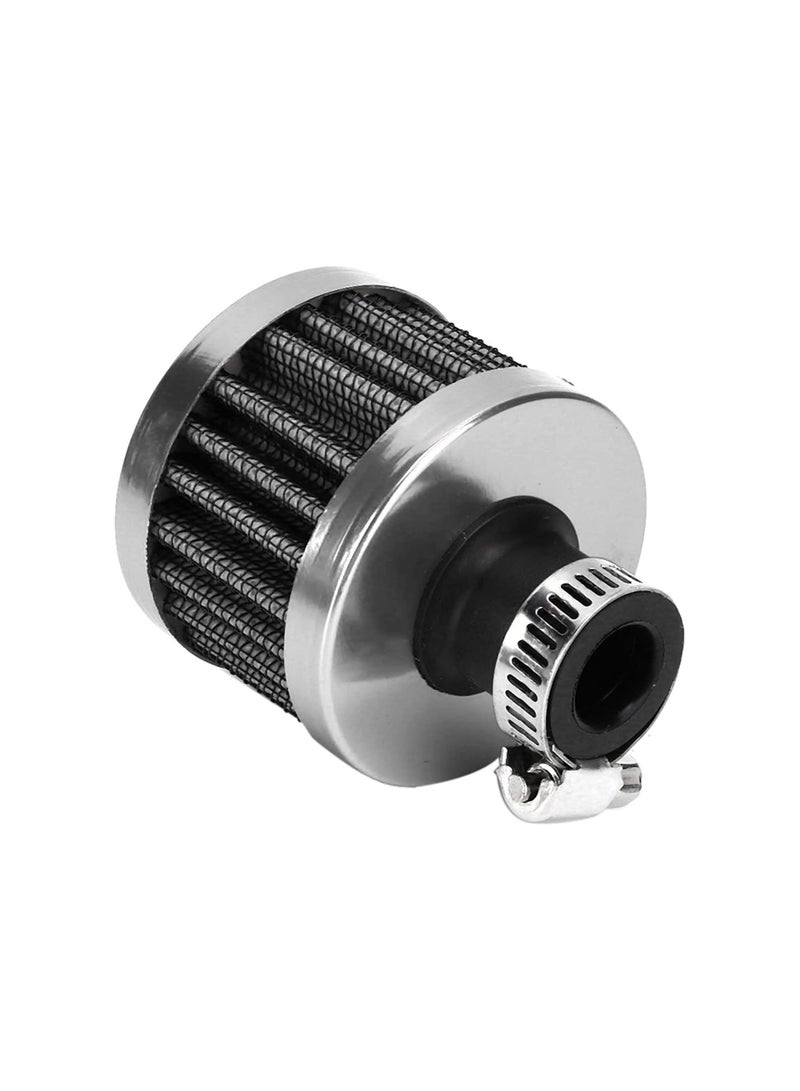WINCA Air Filter 12mm/ 0.47″ Mini Air Intake Filter Vent Crankcase Breather Universal Car Accessory Air Intake Breather (Silver) - Image 1
