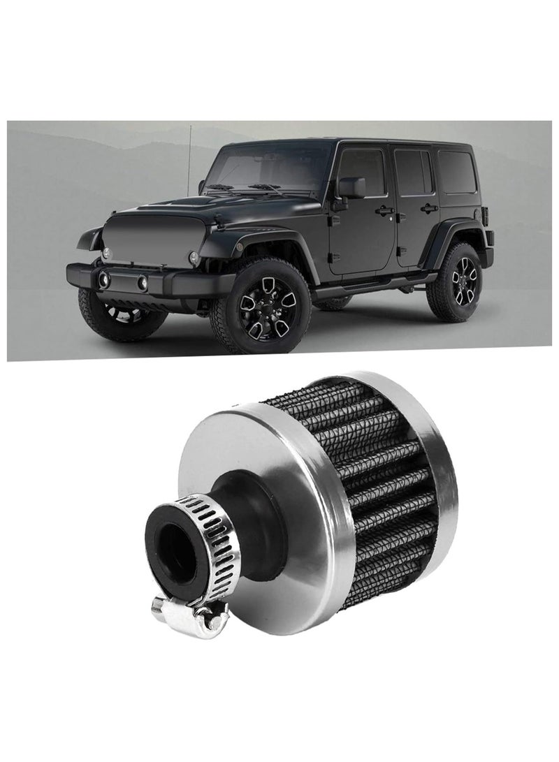 WINCA Air Filter 12mm/ 0.47″ Mini Air Intake Filter Vent Crankcase Breather Universal Car Accessory Air Intake Breather (Silver) - Image 2