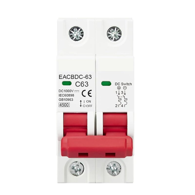 25A Solar Circuit Breaker 2P DC 1000V Photovoltaic MCB PV Switch Overload Protection - Image 1