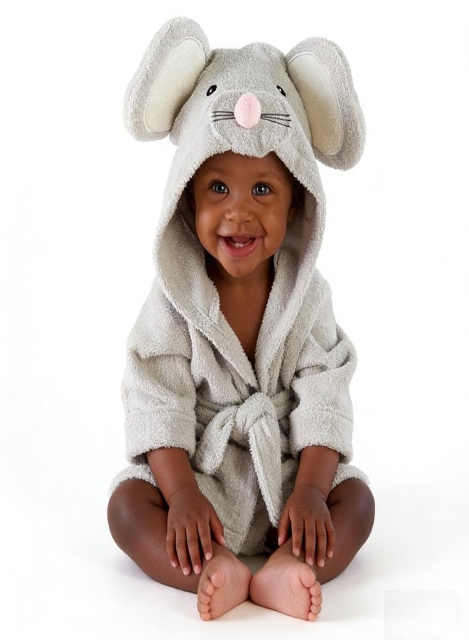 SZCQ روب استحمام للأطفال الرضع، روب استحمام للأطفال بغطاء رأس، مناشف استحمام للبنات، روب استحمام للأطفال الخدج، منشفة أطفال حديثي الولادة، تيري، من 0 إلى 18 شهرًا (رمادي، صغير) - Image 5