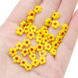 Handmade Flat Plum Blossom Glass Beads Vintage round Loose Beads for DIY Necklace Bracelet Earring Accessories Spacer Dark yellow - pzsku/Z0C284417A499F49891F4Z/45/1746220709/290dc685-2745-47fd-a8d6-c2eec175fa96