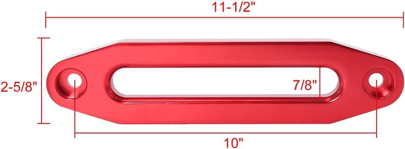 YaeKoo 10 Inch Billet Polished Aluminum Hawse Fairlead for Synthetic Winch Rope (Anodized Red) - Image 2
