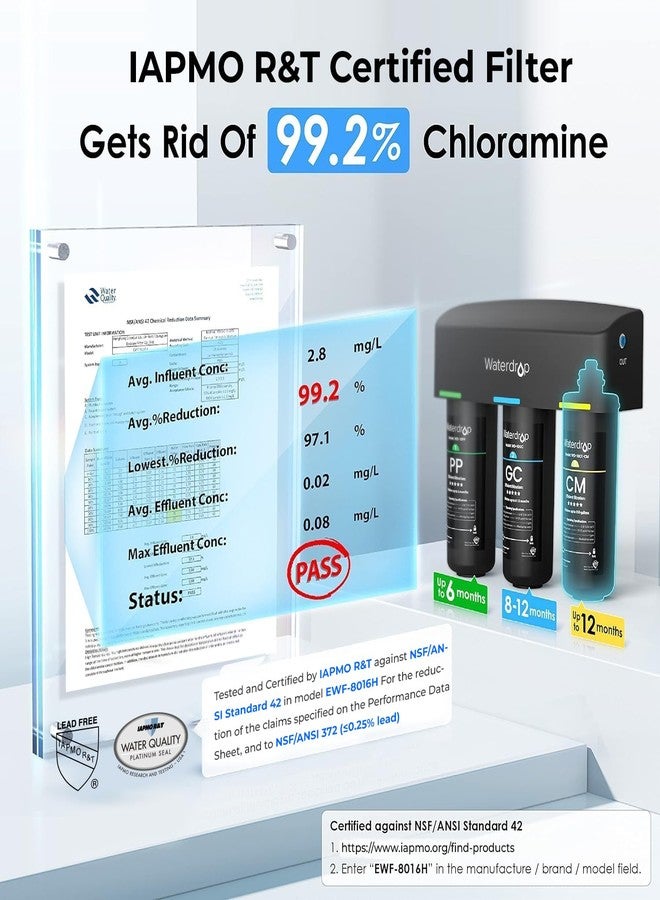 ووتر دروب فلتر المياه Waterdrop WD-10CM أسفل الحوض، بديل لنظام فلتر المياه TSB-CM ثلاثي المراحل أسفل الحوض - Image 5